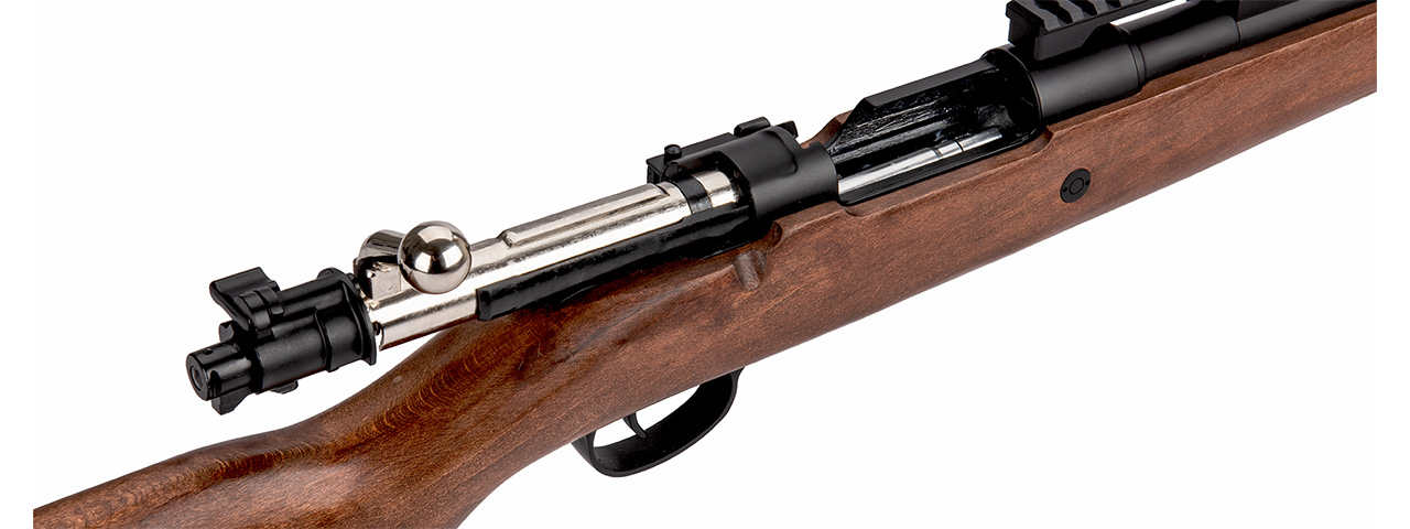 Double Bell WWII Kar 98k Bolt Action Spring Airsoft Rifle (REAL WOOD) - Click Image to Close