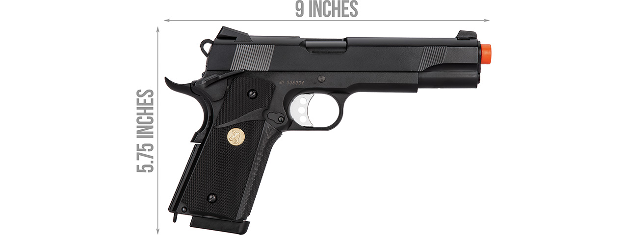 Double Bell M1911 Gas Blowback MEU Airsoft Pistol [Polymer] (Black) - Click Image to Close