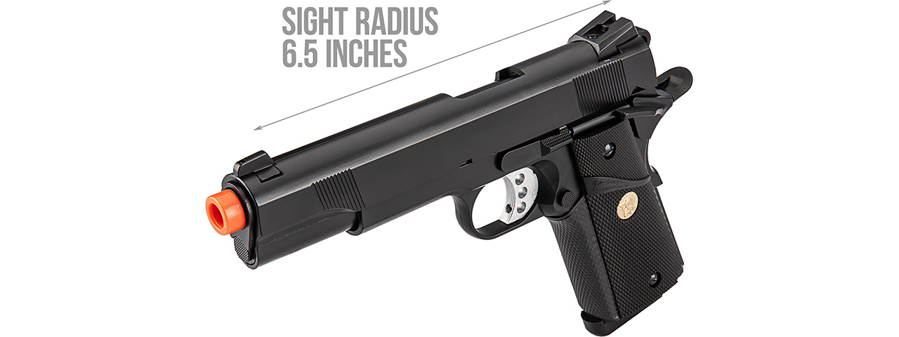 Double Bell M1911 Gas Blowback MEU Airsoft Pistol [Polymer] (Black) - Click Image to Close
