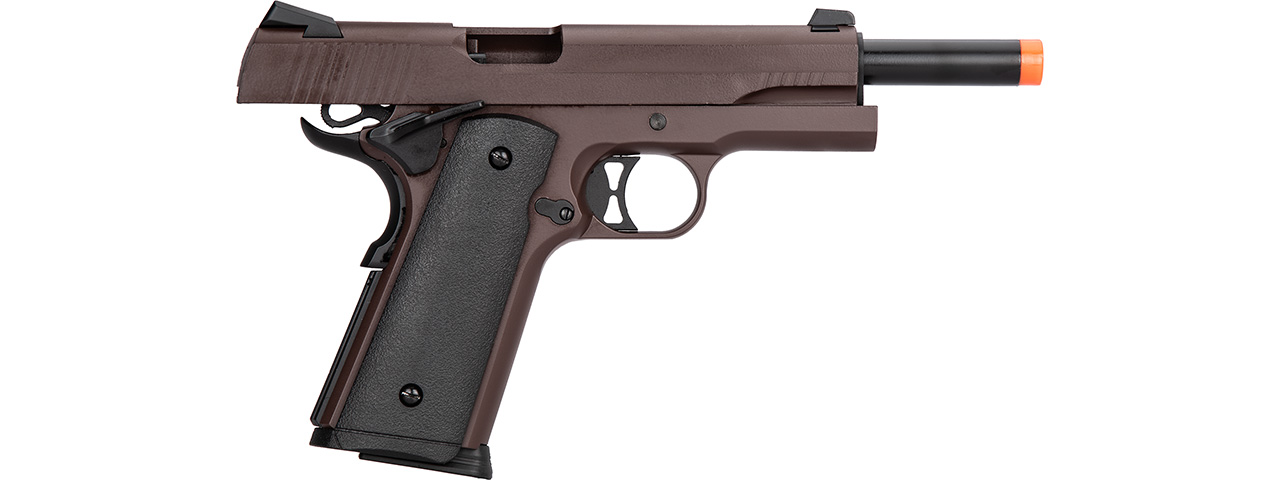 Double Bell M1911 Gas Blowback Airsoft Pistol [Polymer] (CRIMSON BROWN) - Click Image to Close