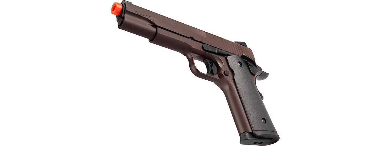 Double Bell M1911 Gas Blowback Airsoft Pistol [Polymer] (CRIMSON BROWN) - Click Image to Close