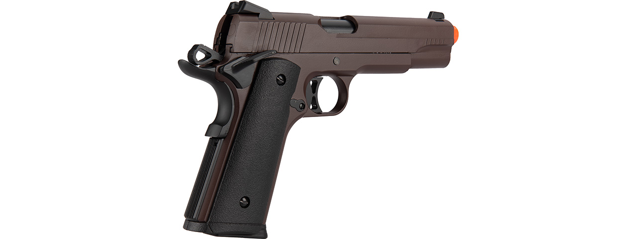 Double Bell M1911 Gas Blowback Airsoft Pistol [Polymer] (CRIMSON BROWN)