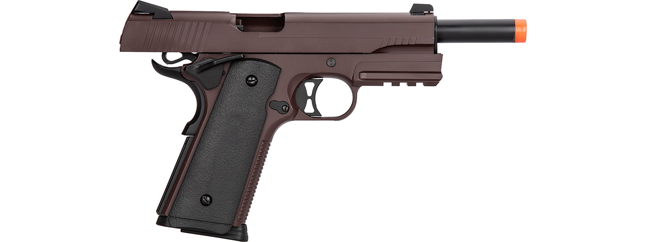 Double Bell M1911 Gas Blowback Airsoft Pistol [Metal] (CRIMSON BROWN) - Click Image to Close