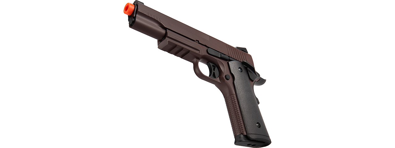 Double Bell M1911 Gas Blowback Airsoft Pistol [Metal] (CRIMSON BROWN)