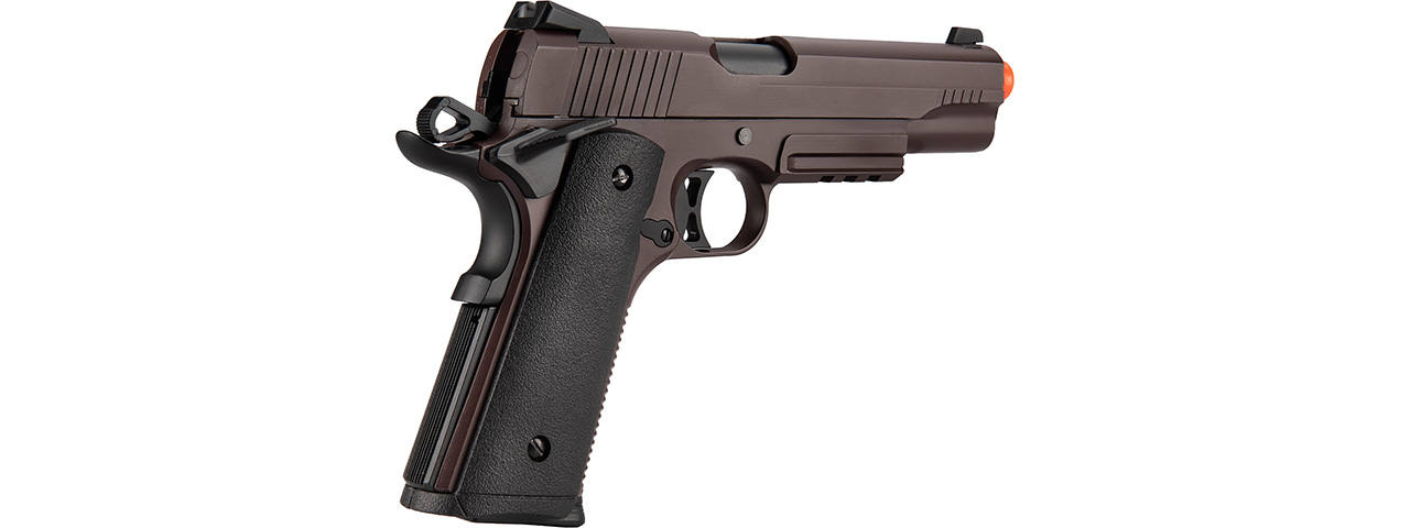 Double Bell M1911 Gas Blowback Airsoft Pistol [Metal] (CRIMSON BROWN)