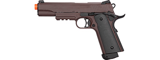 Double Bell M1911 CO2 Blowback Airsoft Pistol [Metal] (CRIMSON BROWN)