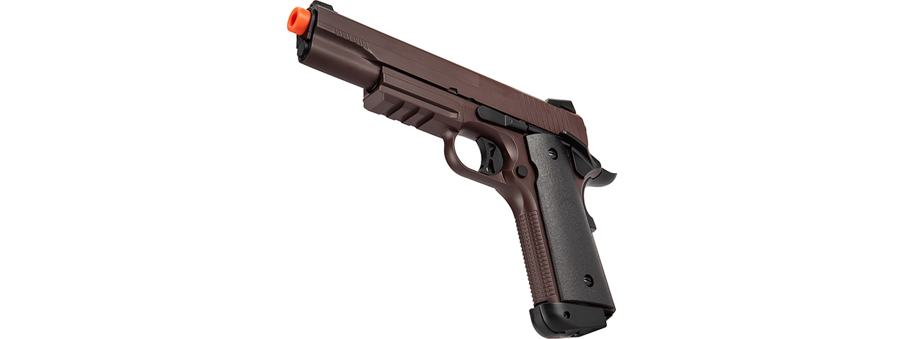 Double Bell M1911 CO2 Blowback Airsoft Pistol [Metal] (CRIMSON BROWN) - Click Image to Close