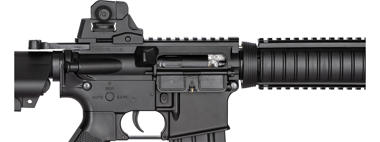 Double Bell M4 RIS CQB AEG Airsoft Rifle w/ Metal Gearbox [Polymer Body] (BLACK) - Click Image to Close