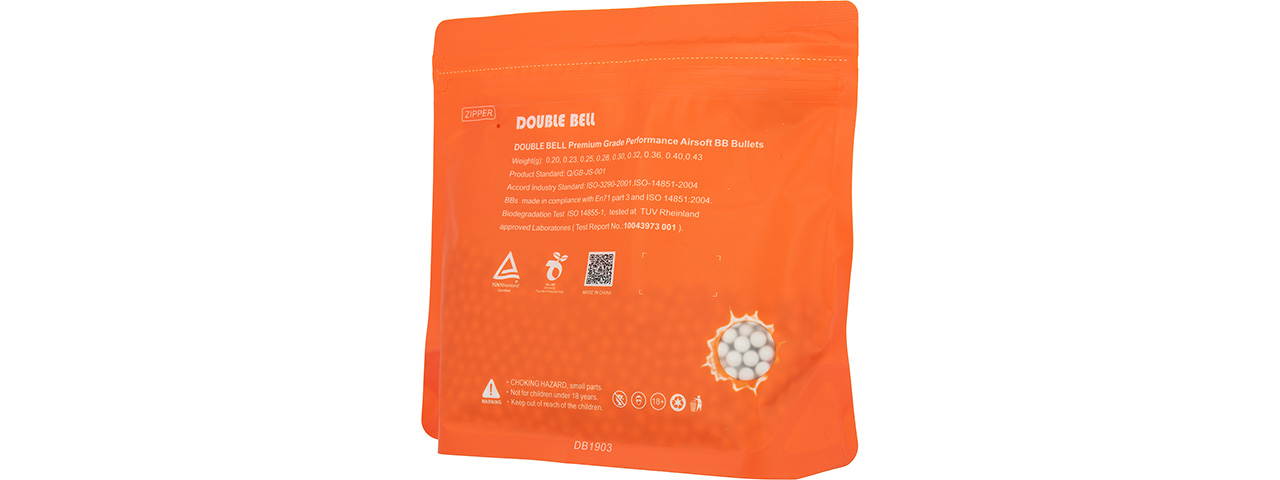 Double Bell 0.23G Biodegradable BBs [3000rds] (WHITE) - Click Image to Close