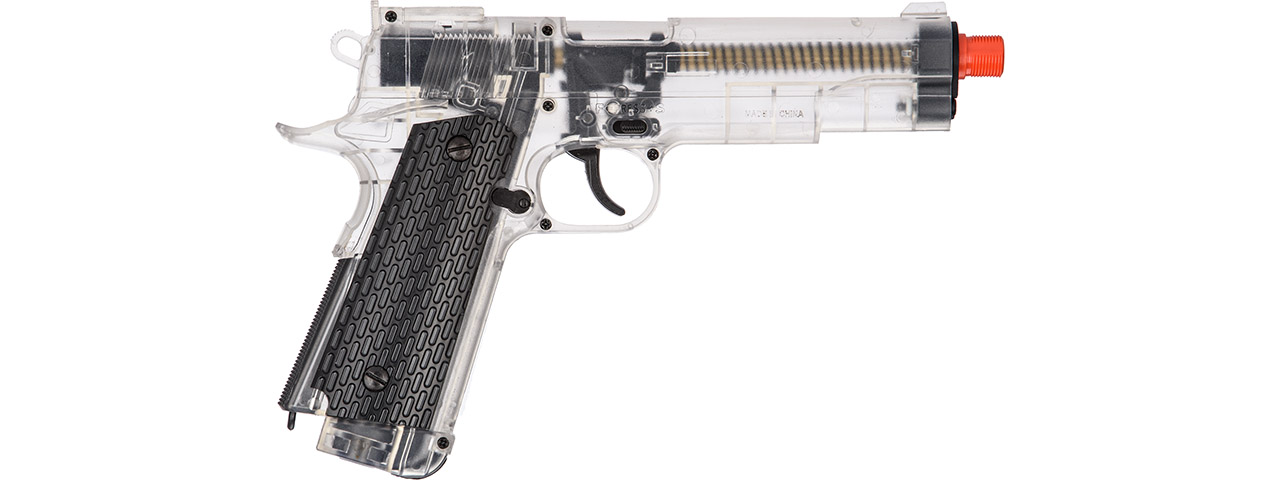 Wellfire G292B-CR M1911 CO2 Non-Blowback Pistol (Clear) - Click Image to Close