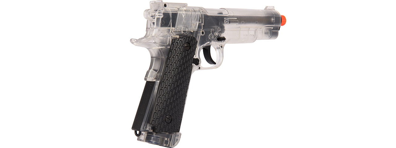 Wellfire G292B-CR M1911 CO2 Non-Blowback Pistol (Clear) - Click Image to Close