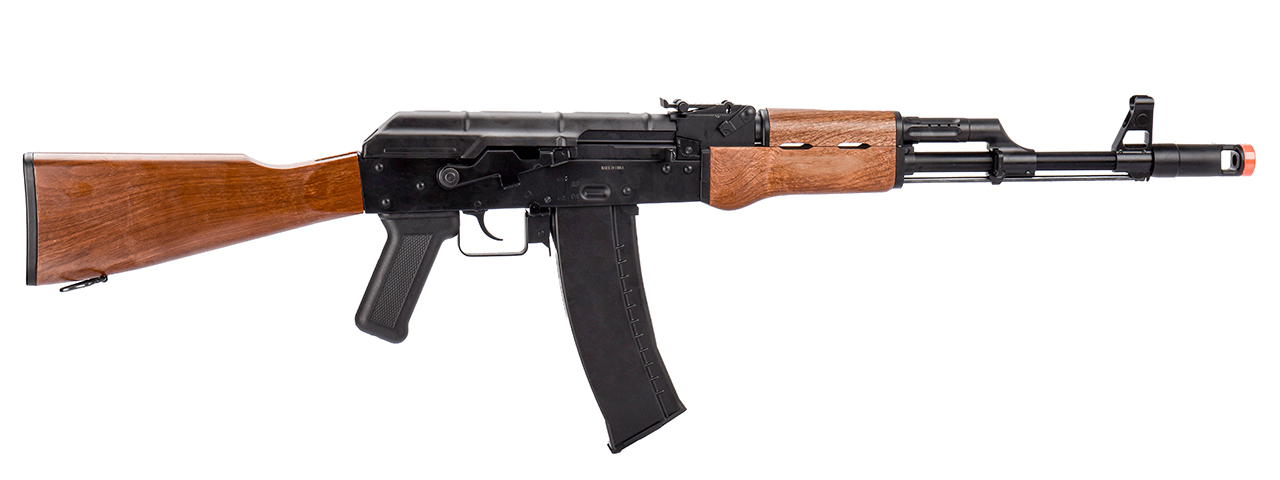 WellFire AK74 Co2 Blowback Rifle with Fixed Stock (Color: Black & Wood)