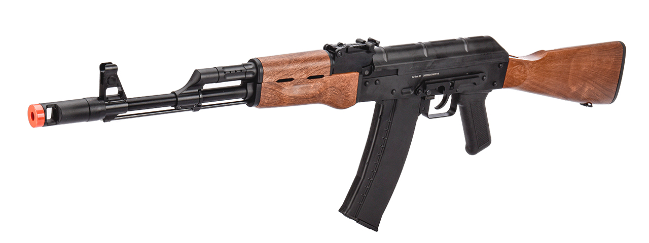 WellFire AK74 Co2 Blowback Rifle with Fixed Stock (Color: Black & Wood)