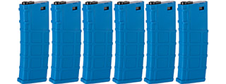 LONEX 200RD MID-CAP MAGAZINE FOR M4 AEG, 6 PACK (BLUE)