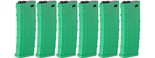 LONEX 200RD MID-CAP MAGAZINE FOR M4 AEG, 6 PACK (GREEN)