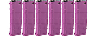 LONEX 200RD MID-CAP MAGAZINE FOR M4 AEG, 6 PACK (PURPLE)