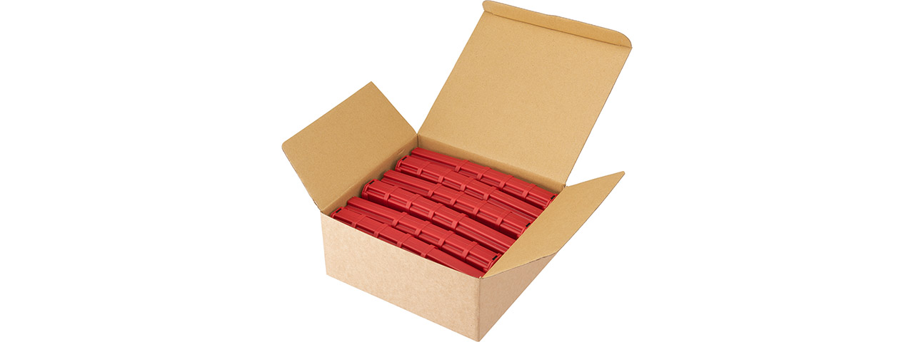 LONEX 200RD MID-CAP MAGAZINE FOR M4 AEG, 6 PACK (RED) - Click Image to Close