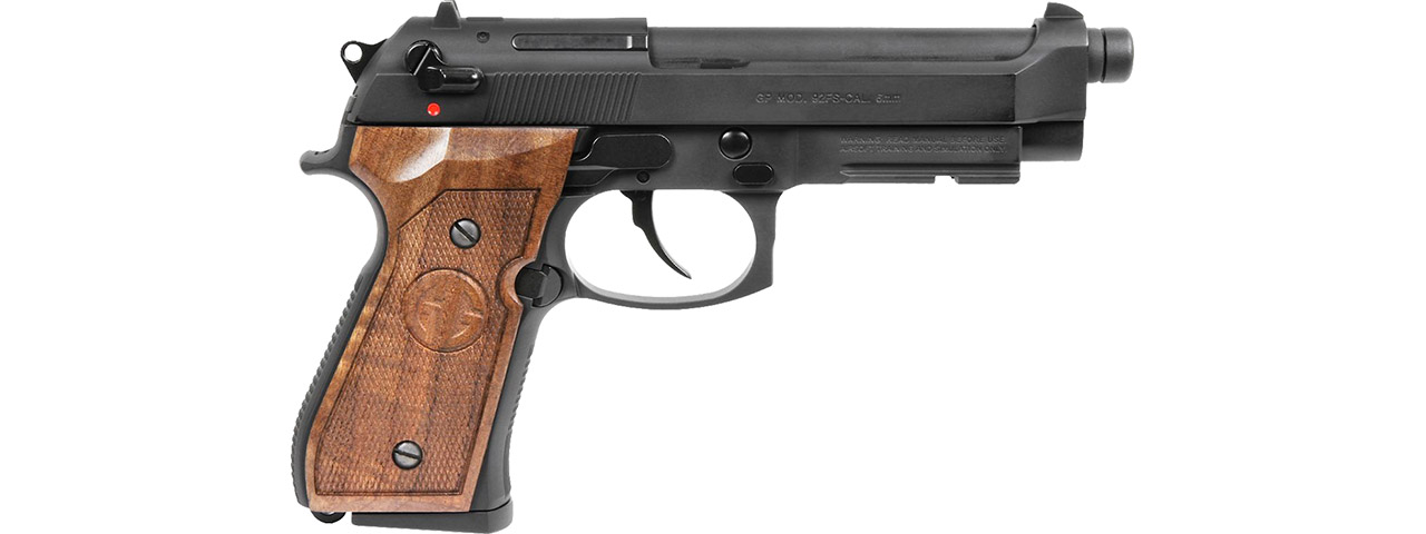 G&G GPM92 GP2 GBB Pistol w/ Walnut Wood Grip, Black - Click Image to Close