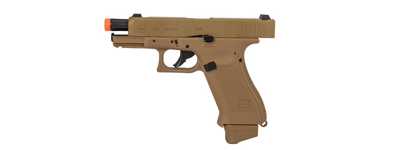 Elite Force Fully Licensed Glock 19X Gas Half-Blowback CO2 Airsoft Pistol (Tan) - Click Image to Close