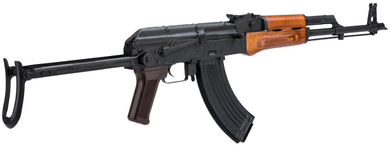 LCT AKMS Steel AK Airsoft AEG Rifle w/ Under Folding Stock (Color: Black & Wood)