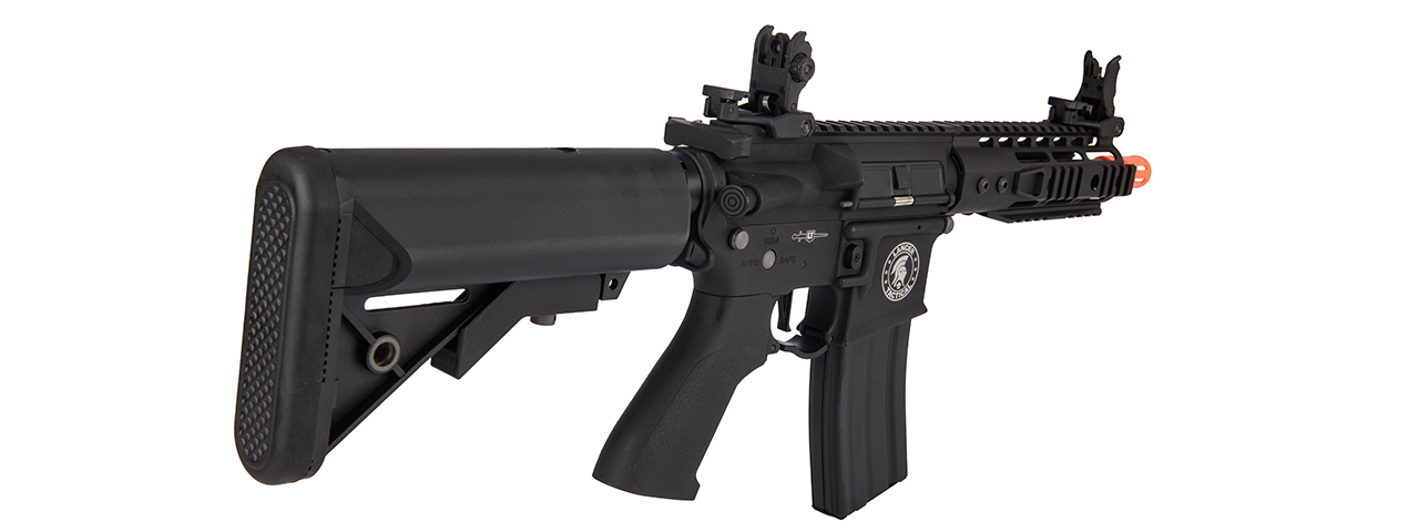 Lancer Tactical Proline 7" KeyMod Railed Airsoft AEG Rifle with Picatinny Rail Segments (Color: Black) - Click Image to Close