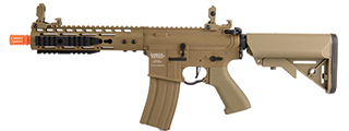 Lancer Tactical Proline 9" KeyMod Railed Airsoft AEG Rifle with Picatinny Rail Segments (Color: Tan)