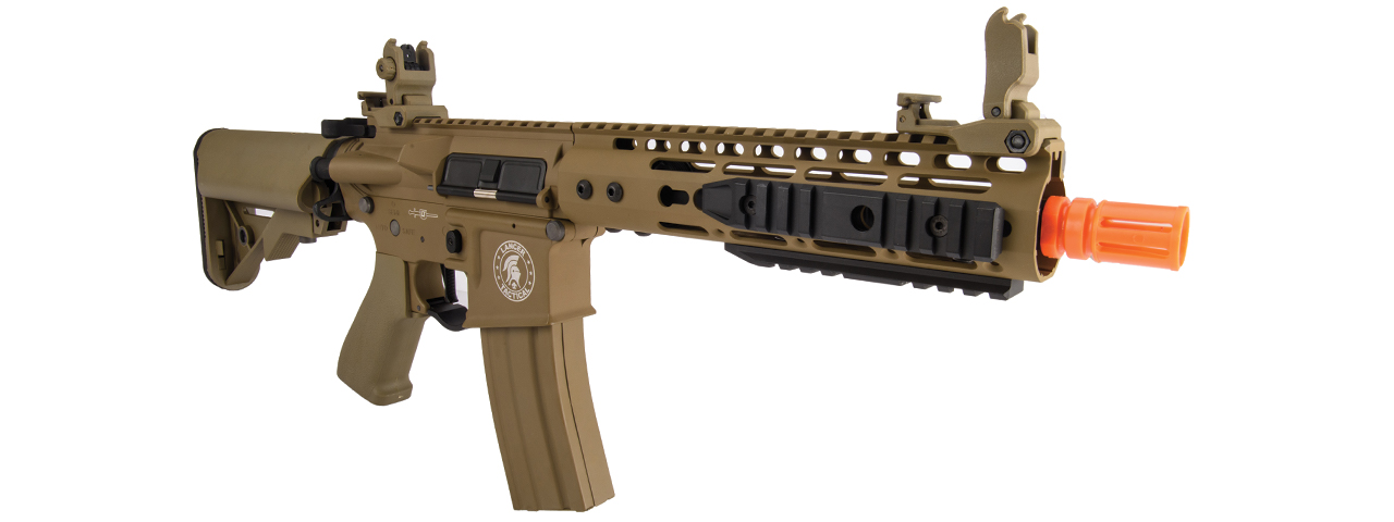 Lancer Tactical Proline 9" KeyMod Railed Airsoft AEG Rifle with Picatinny Rail Segments (Color: Tan)