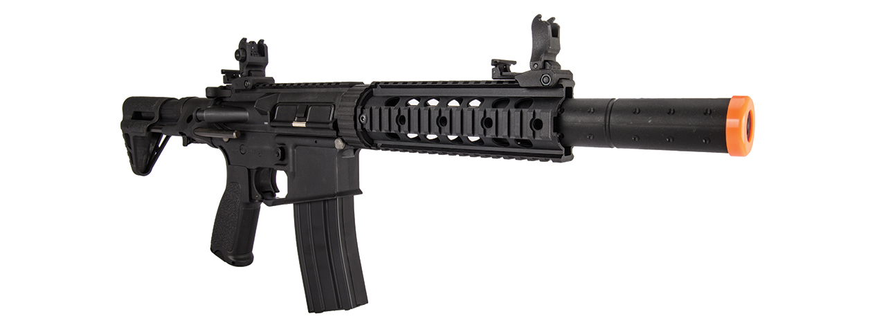Lancer Tactical LT-15BDL-G2 Gen 2 M4 Carbine with PDW Stock and Mock Suppressor (Black) - Click Image to Close