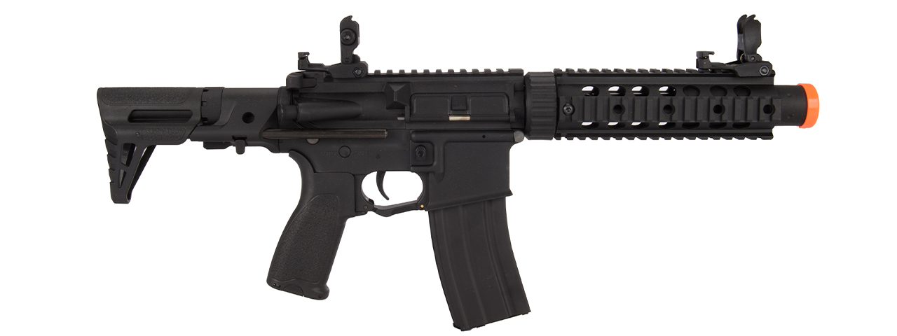 Lancer Tactical LT-15SBDL-G2 Gen 2 AEG Rifle w/ PDW Stock and Mock Suppressor (Color: Black) - Click Image to Close