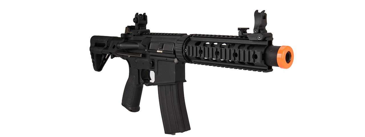 Lancer Tactical LT-15SBDL-G2 Gen 2 AEG Rifle w/ PDW Stock and Mock Suppressor (Color: Black) - Click Image to Close
