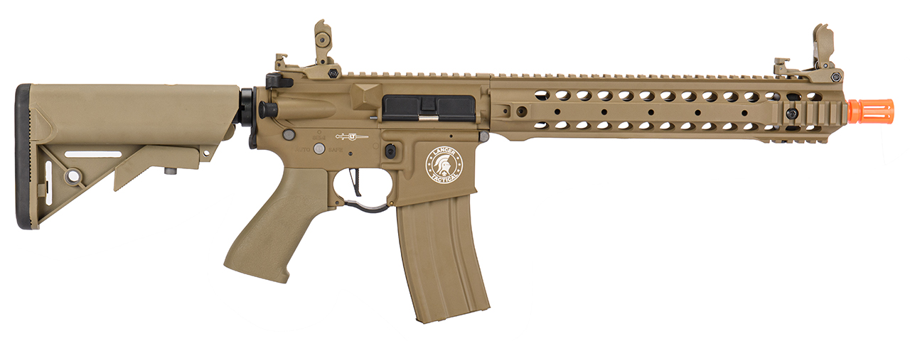 Lancer Tactical Proline LT-24 M4 12" Rail AEG Rifle, Tan - Click Image to Close