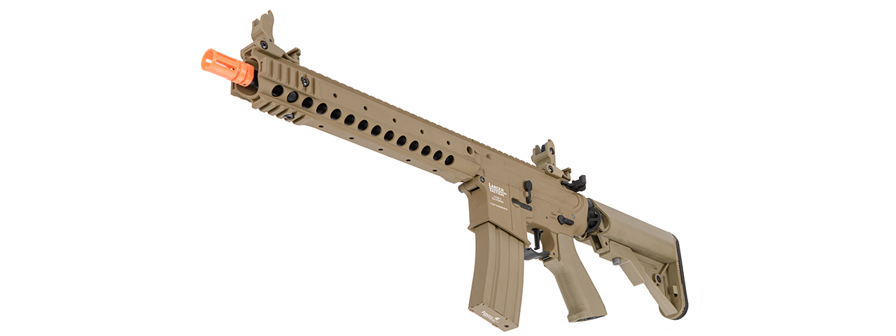 Lancer Tactical Proline LT-24 M4 12" Rail AEG Rifle, Tan - Click Image to Close