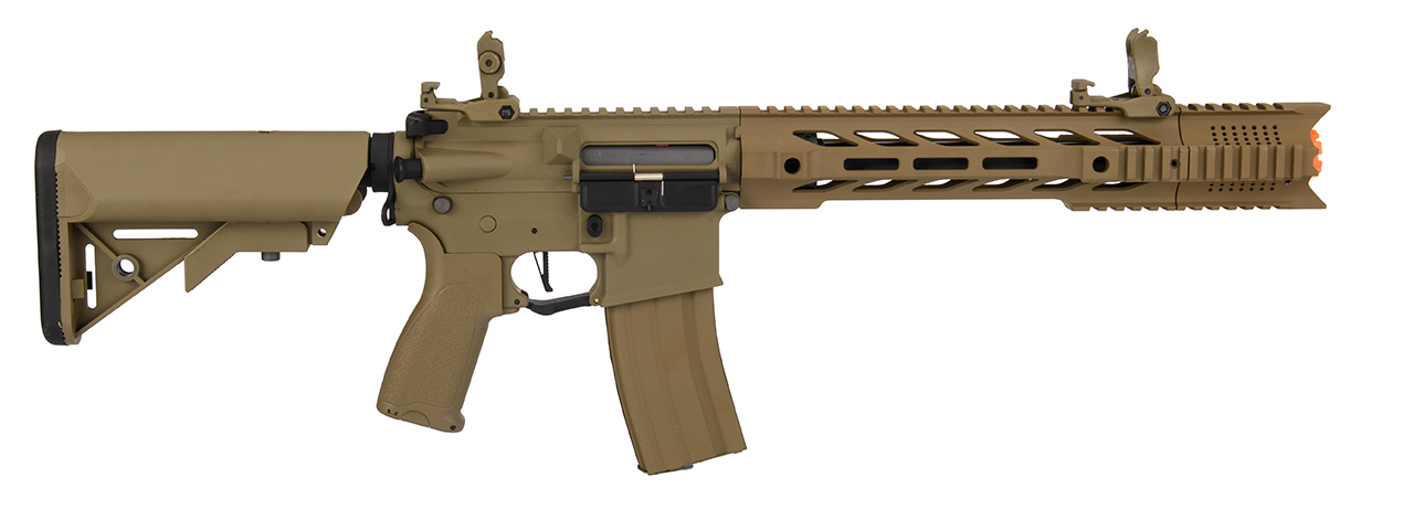 Lancer Tactical Hybrid Gen 2 10" Interceptor M4 Airsoft AEG Rifle (Color: Tan) - Click Image to Close