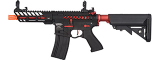 Lancer Tactical Low FPS Enforcer Needletail Skeleton M4 Airsoft Rifle (Color: Black and Red)