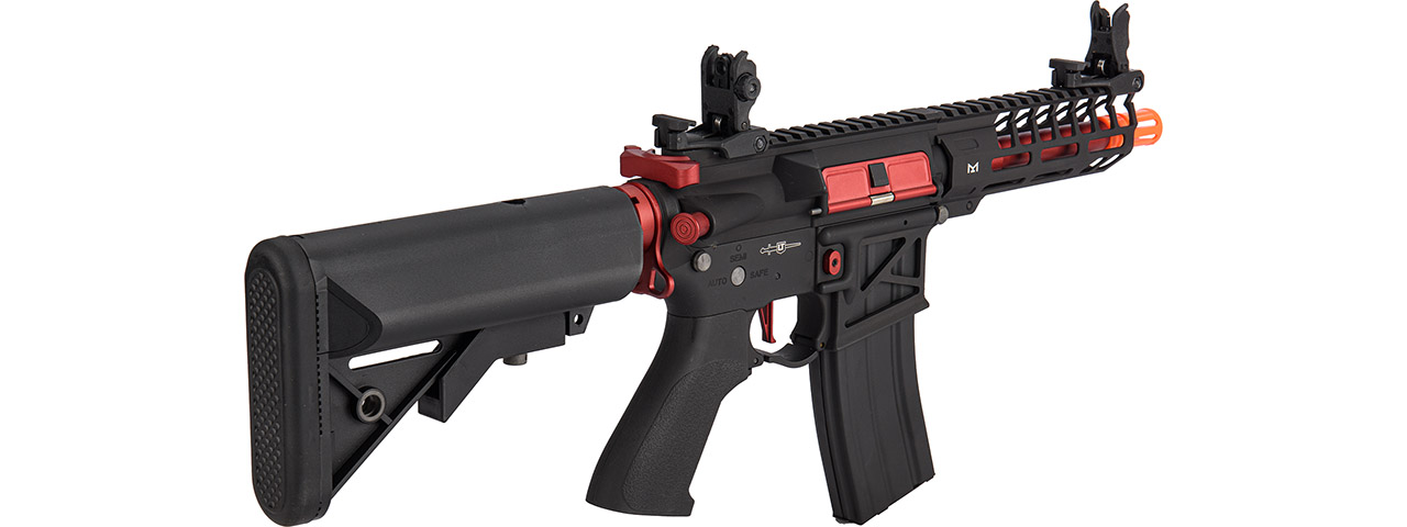 Lancer Tactical Low FPS Enforcer Needletail Skeleton M4 Airsoft Rifle (Color: Black and Red) - Click Image to Close