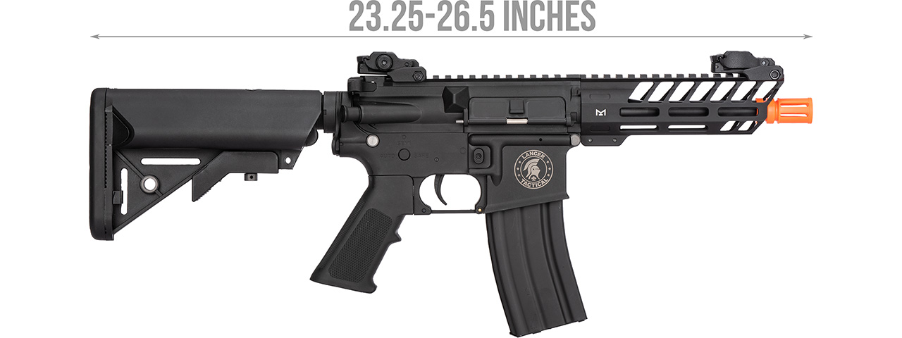 Lancer Tactical Low FPS 7" M-LOK M4 Airsoft Rifle (Color: Black) - Click Image to Close