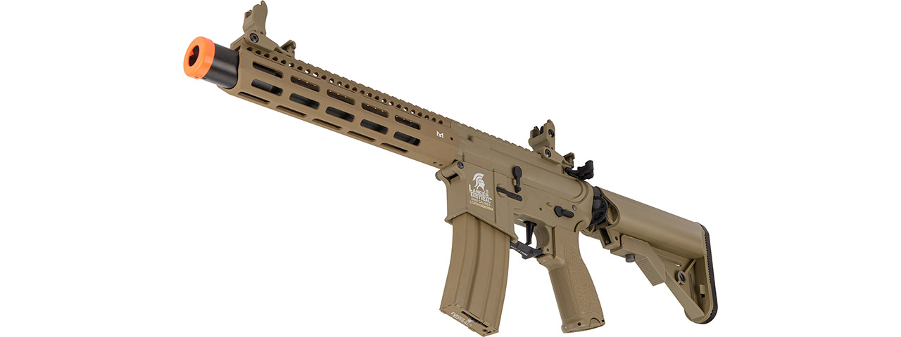 Lancer Tactical Hybrid Gen 2 Hellion M4 SPC Hybrid 10" ETU AEG Rifle (Tan) - Click Image to Close