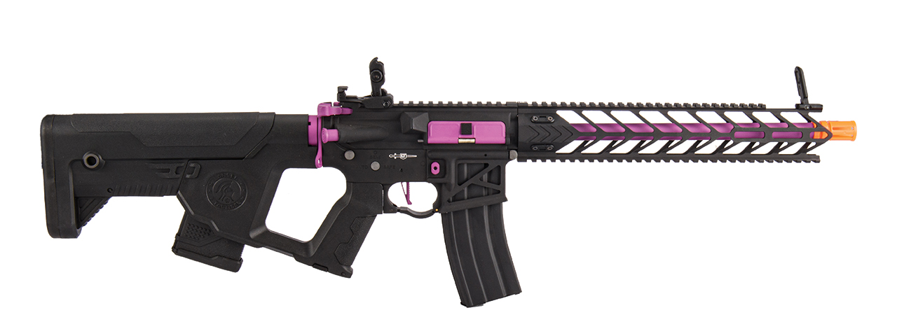 Lancer Tactical Enforcer Night Wing AEG [High FPS] w/ Alpha Stock (Black / Purple) - Click Image to Close