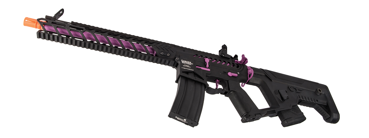 Lancer Tactical Enforcer Night Wing AEG [High FPS] w/ Alpha Stock (Black / Purple) - Click Image to Close