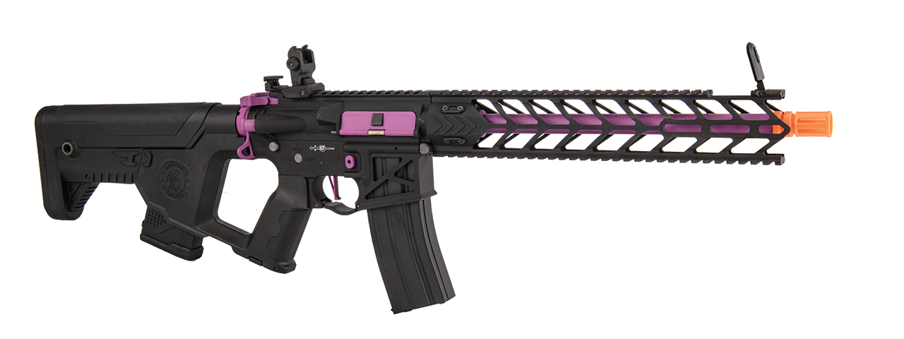 Lancer Tactical Enforcer Night Wing AEG [High FPS] w/ Alpha Stock (Black / Purple) - Click Image to Close