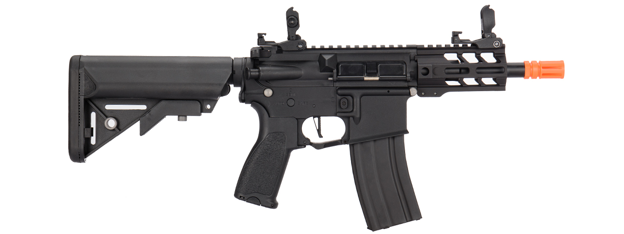 Lancer Tactical Enforcer Hybrid Gen-2 Battle Hawk 4" Rail AEG Rifle, Black - Click Image to Close