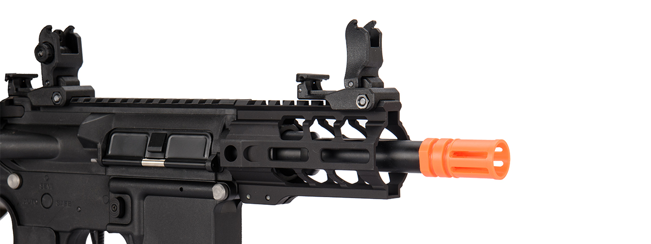 Lancer Tactical Enforcer Hybrid Gen-2 Battle Hawk 4" Rail AEG Rifle, Black - Click Image to Close