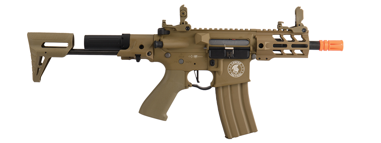 Lancer Tactical 4" Enforcer Gen 2 PDW AEG (Tan) - Click Image to Close