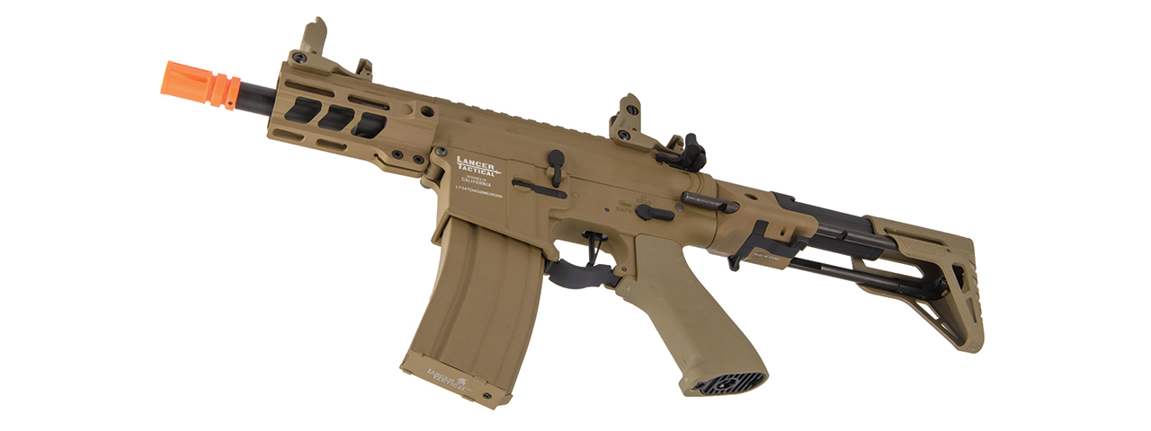 Lancer Tactical 4" Enforcer Gen 2 PDW AEG (Tan) - Click Image to Close