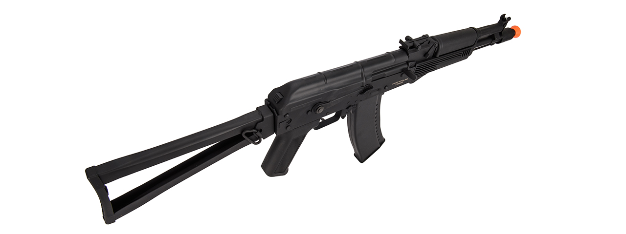 Lancer Tactical AK-Series AKS-105 AEG Airsoft Rifle w/ Skeleton Foldable Stock (Black) - Click Image to Close