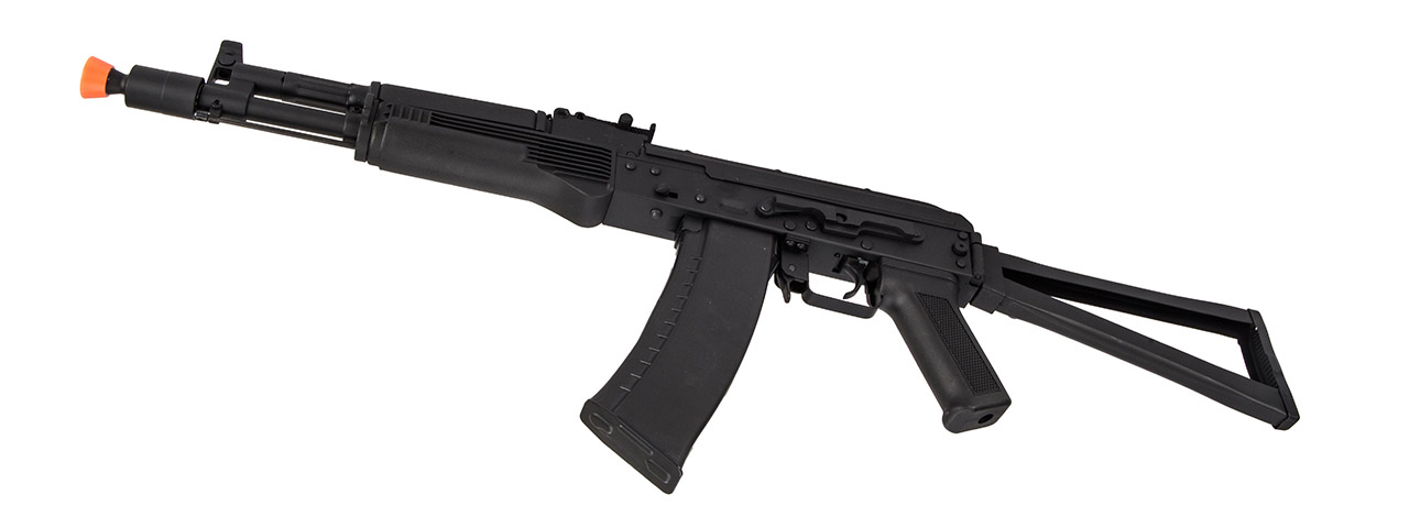 Lancer Tactical AK-Series AKS-105 AEG Airsoft Rifle w/ Skeleton Foldable Stock (Black) - Click Image to Close