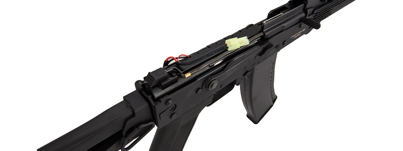 Lancer Tactical AK-Series AKS-105 AEG Airsoft Rifle w/ Skeleton Foldable Stock (Black) - Click Image to Close