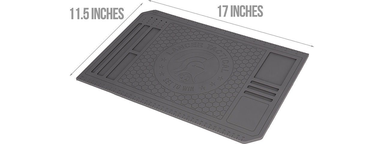 LANCER TACTICAL LOGO GUN MAT (GRAY) - Click Image to Close