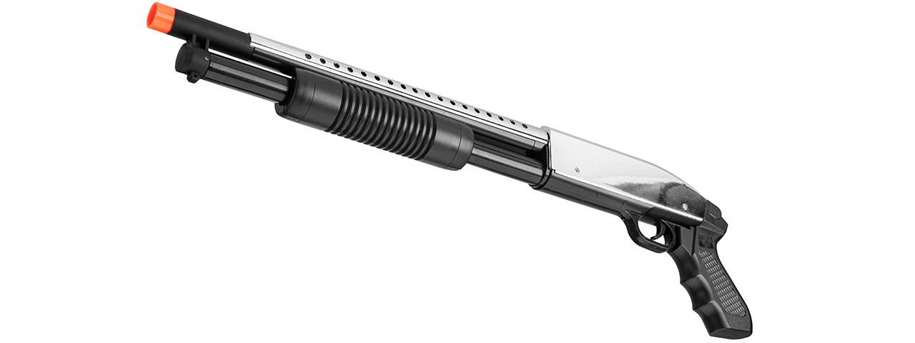 UKARMS P388 Spring Single Shot Airsoft Shotgun (SILVER) - Click Image to Close