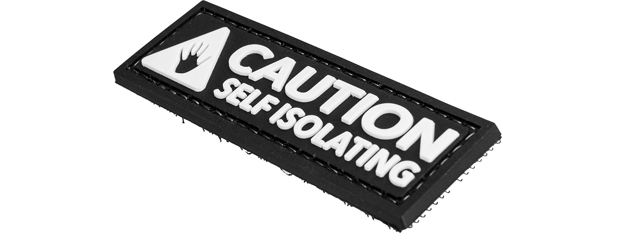 "CAUTION Self Isolating" Morale Patch (Black) - Click Image to Close